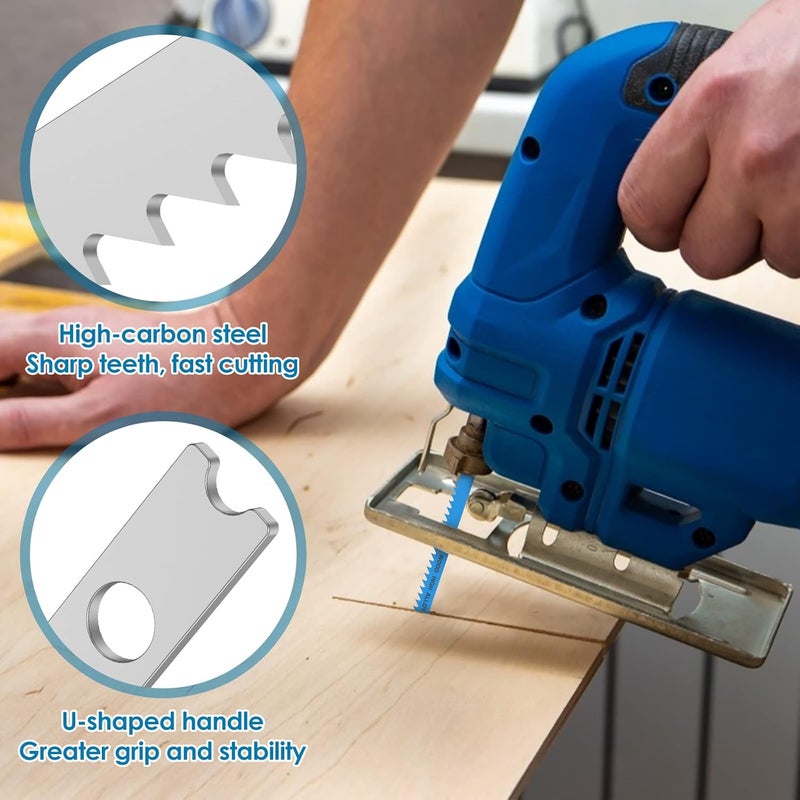 kjcbkcb 24PCS Jigsaw Blades Set High Carbon Steel Assorted Saw Blades with U-Shank Sharp Fast Cut Down Jigsaw Blade Woodworking Tool for Wood Metal Plastic Cutting Includes 6t 8t 10t 14t 18t 24t 32t - Image 5